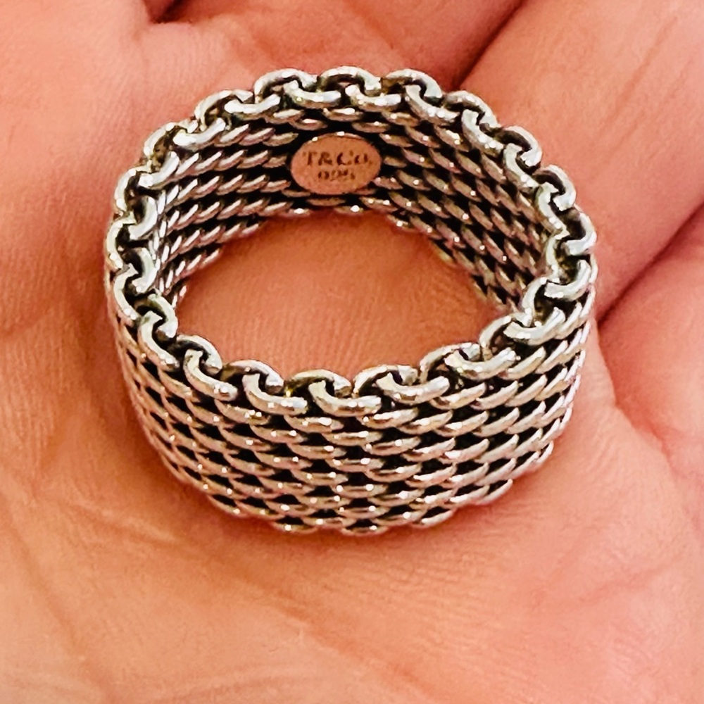 Retired Design- Tiffany & Co. Silver Mesh Ring - Picture 4 of 4